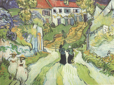 Village Street and Steps in Auers with Figures (nn04)